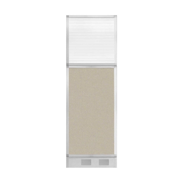 Hush Panel Configurable Cubicle Partition 2' x 6' Sand Fabric Clear Fluted Window w/ Cable Channel